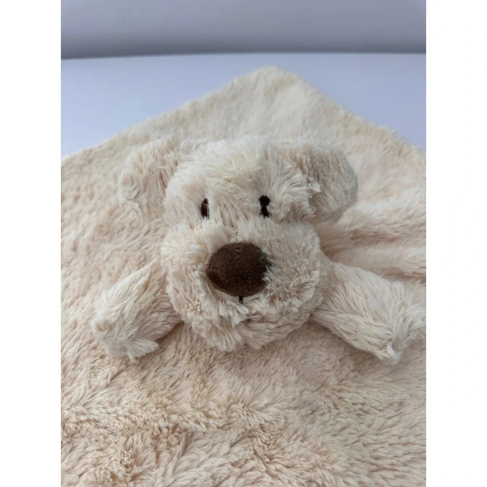 Kellytoy Plush Puppy Dog Security Blanket Lovey 13in Tan Cream Stuffed Animal